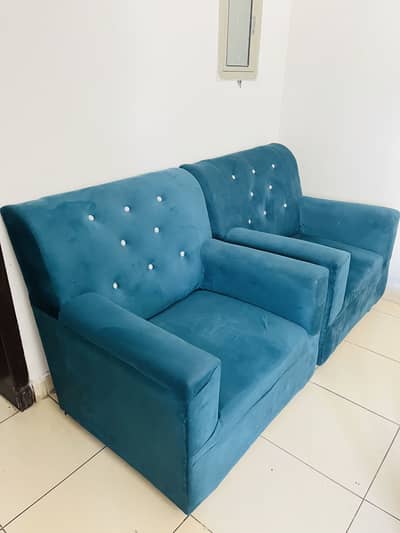 Complete Sofa Set - 1X 3 Seater & 2X 1 Seaters- Navy Blue Color