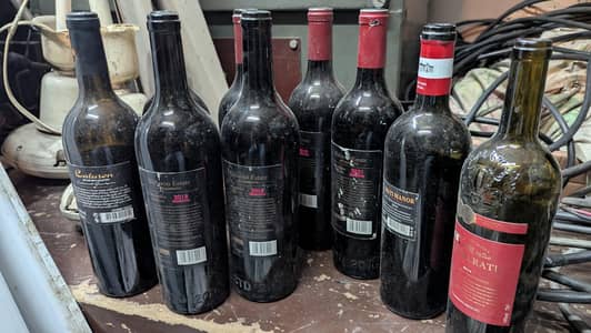 decor imported vine bottles