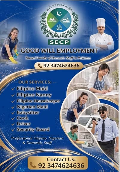 Maids / House Maids / cook / Nanny , chef / Baby Sitter maid available