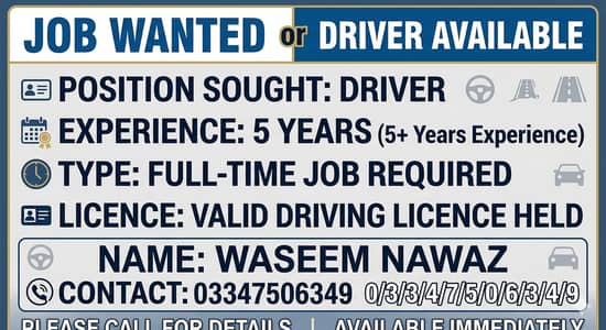 I have. Driver need job 5 year experience