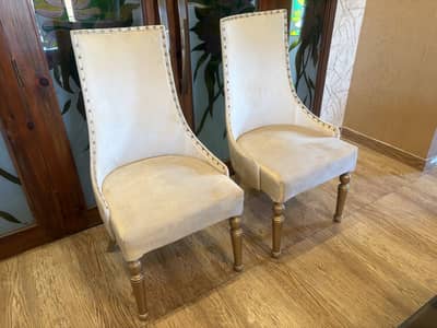 VELVET CHAIR SET - Solid Wood