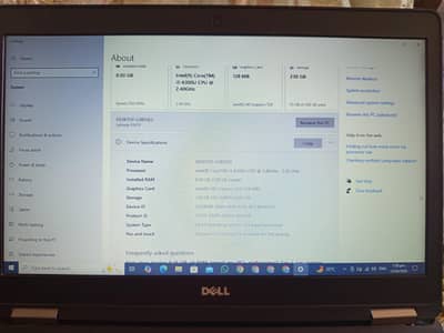 Dell  Latitude core i5 Gth6 RAM(8GB) 238GB(SSD) 128 graphics card