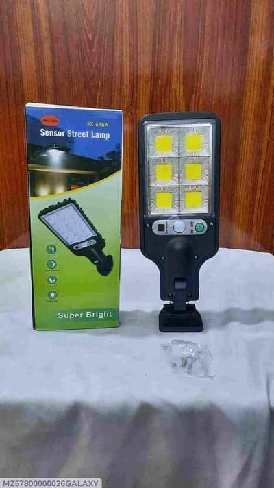Solar Motion Sensor Street Lamp Black Rechargeable