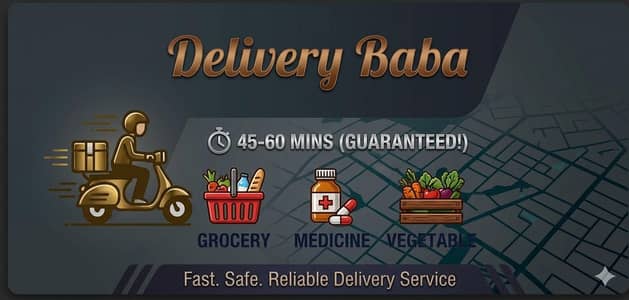 Delivery BaBa Fast 45-60 Min Delivery | Grocery, Meds, Veggies & More!