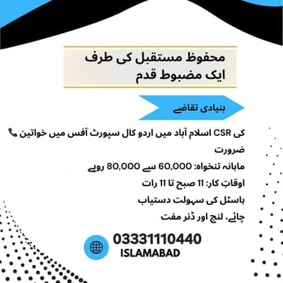 Female jobs Islamabad