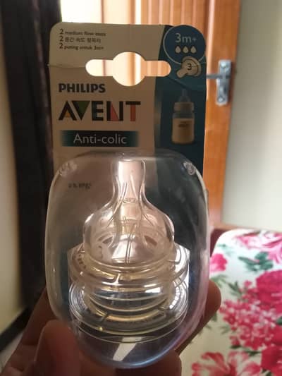 Philips Avent Anti-Colic Nipple 3m+ (Pack of 2) – Brand New