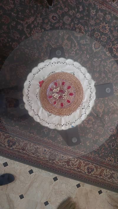 center table slightly used with glass top
