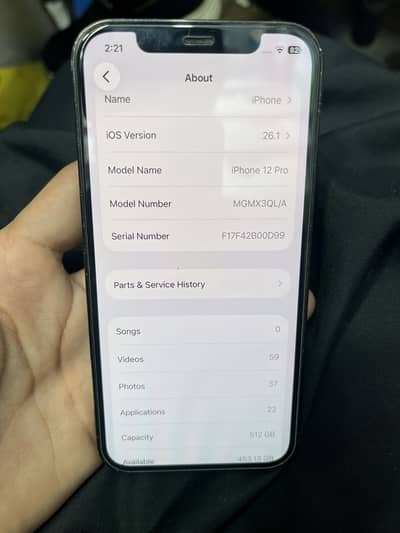 12pro waterpack 10/9 512gb battery 77 all ok. MDM