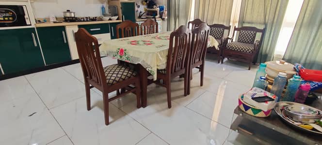 7 Seater Wooden Sofa Set + 6 Chairs Dining Table