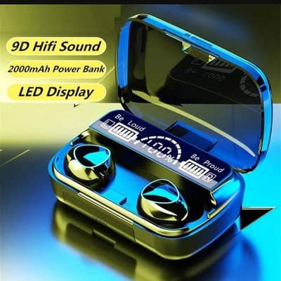 Digital Display Case Earbuds with 9D Hifi Sound and 2000mAh Battery