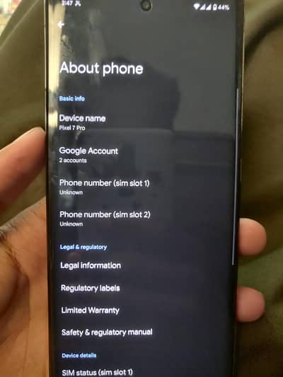 Google Pixel 7 Pro (Official PTA) Urgent Sell