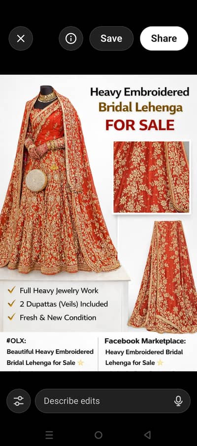 Bridal Lehenga for Sale…