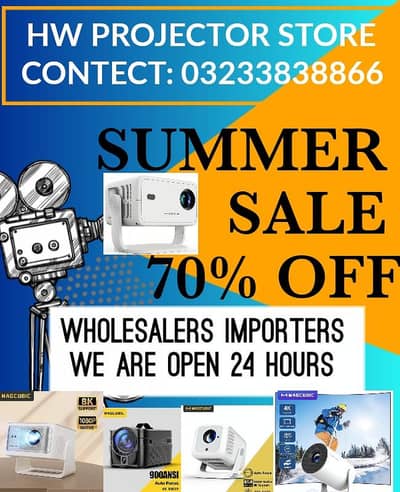 SUMMER SALE 70% FULL HD 4K ANDROID PROJECTOR MULIYMEDIA HOME CINEMA
