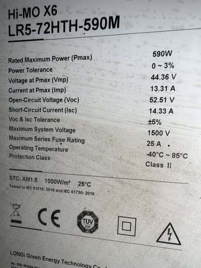 LONGI 590Watt plates available for Sale in Karachi