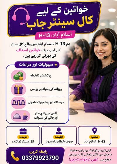 Without investment Job for Females urdu Call center