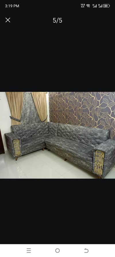 L Shape sofa Available in good condition with warranty Card
