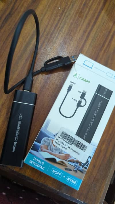 samsung 256 nvme m2 ssd , 86% health with usb enclosure