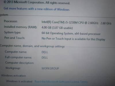 Dell Laptop For sale