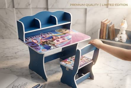 kids study table and chairs set with storage Cartoon themes study desk