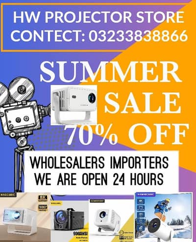 SALE 70% OFF FULL HD 4K ANDROID SMART PROJECTOR/ MULTIMEDIA PROJECTOR