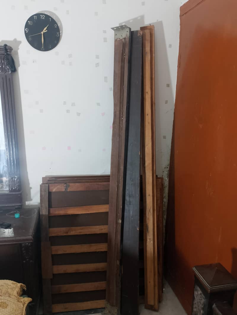 king size solid bed, side table & dressing for sale 2