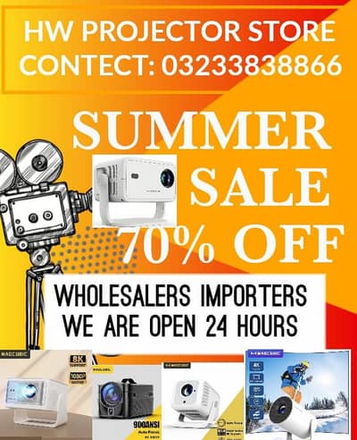 FULL HD 4K 8K ANDROID SMART PROJECTOR/ MULTIMEDIA PROJECTOR  70% SALE