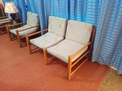 Solid Wood Sofa Set (4 single + 1 Double)  -  Good Condition