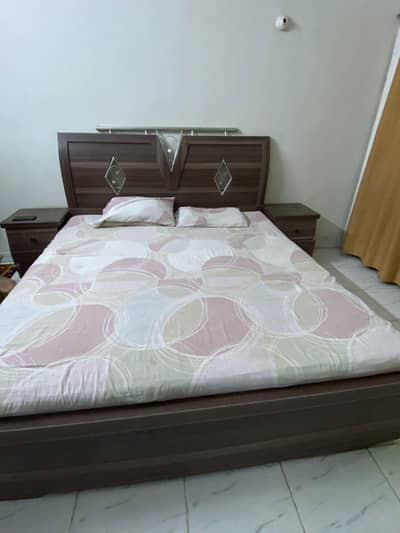 King Size Bed Set with Side Tables – Good Condition