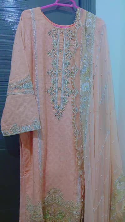 Embroidered 3pc stitch Dress