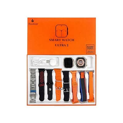 S100 Fendior Smart Watch Ultra 2 With 7 Straps 49mm No Brand