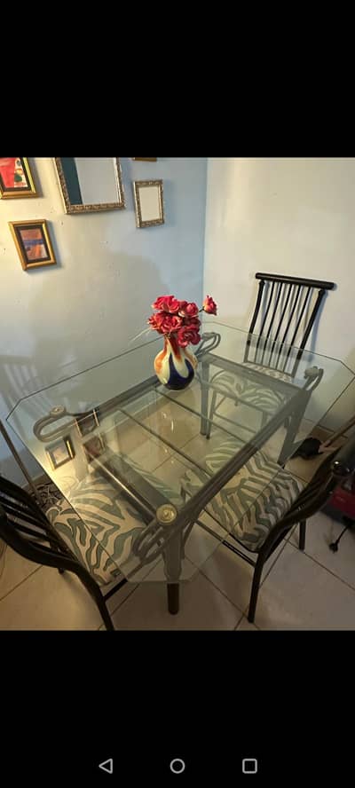 Double glass dining table