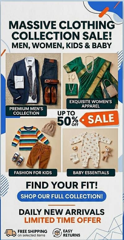 Men Women Kids Clothes Available | High Quality | 50% OFF