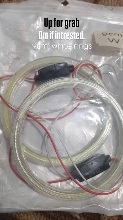 9cm, white rings for cars head lights.