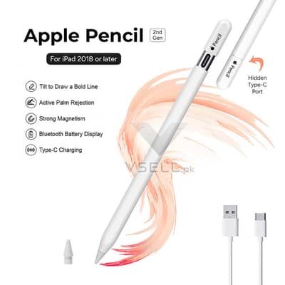 Apple Pencil - Active Stylus Pen - 2ndGen (Type-C Charging)