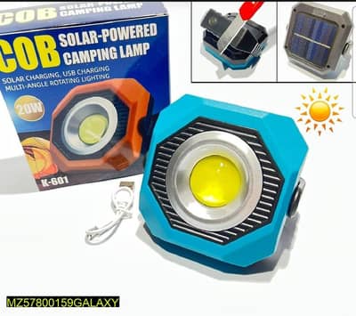 20W Solar Camping Light with USB Charging & Magnetic Base