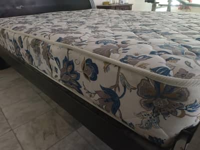 Wooden Bed with almost Brand New Mattress for Sale