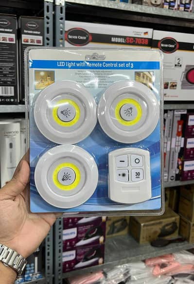 Remote Control LED Puck Lights (3 Pack) – Wireless Tap Lights