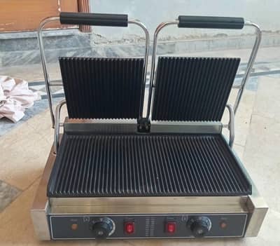 Commercial Double Panini Grill / Sandwich Maker Heavy Duty