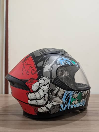 JIEKAI JK-316 JAW Matt Red Black Full Face Dual Visor Helmet DOT CERTI