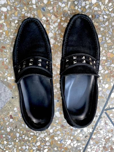 Giorgio vanti men 40 size black suede leather