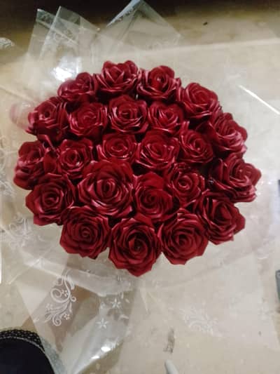 handmade ribbon flowers bouquet