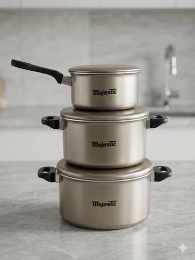 Majestic Non-Stick Cookware Set - 3 Pieces High Quality Pots