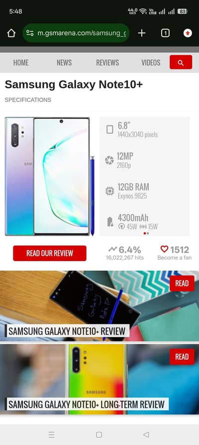 samsung note 10 plus 12/256 non pta