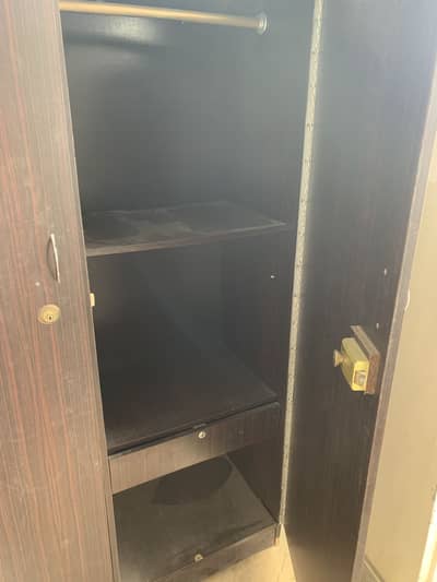 Solid black Wooden Wardrobe condition 10/7
