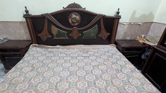 Furniture set for sale (Bed with side table, 2 Almari, dressing