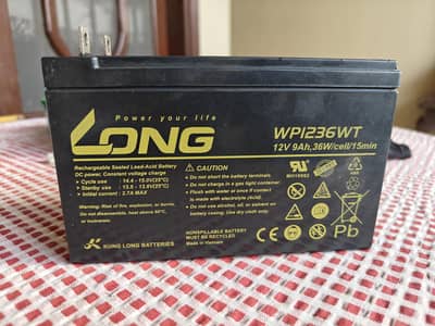 original LONG battery 12 volts ,9 amphere .