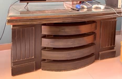 Executive Large Office Table – Solid Wood | Stylish & Spacious (Sligh