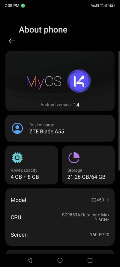 ZTE Blade A55   03163129126