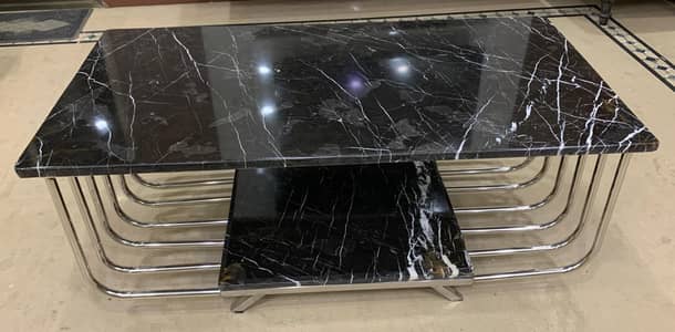 Center Stainless Steel (SS) Marble table double