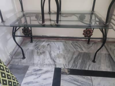 iron glass table 3 table set